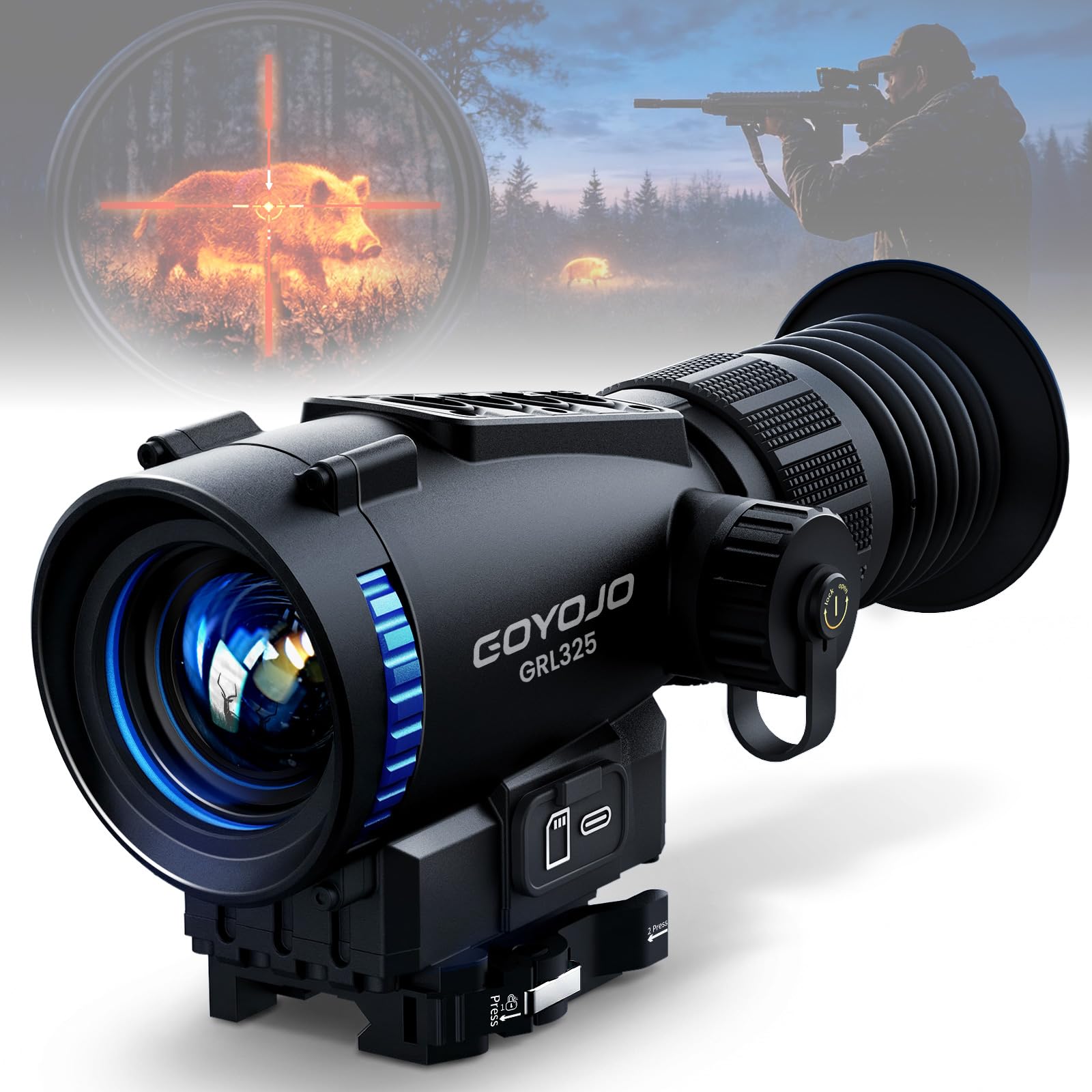 Amazon.com : GOYOJO GRL325 Thermal Riflescope for Hunting, 384x288